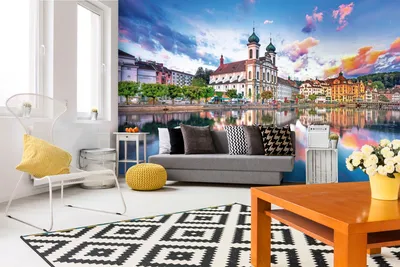 Produktbild von Vlies Fototapete KAPELLBRÜCKE 375 x 250 cm (inkl. Kleister) - Vlies Tapete, Wandtapete, Wandbilder - Tapete für Wohnzimmer Schlafzimmer, Büro, Küche - Montagefertig
