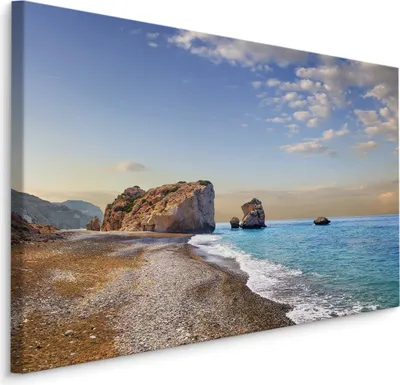 Produktbild von Fabelhafte Canvas LEINWAND BILDER 70x50 cm XXL Kunstdruck Strand Felsen Meer Wellen
