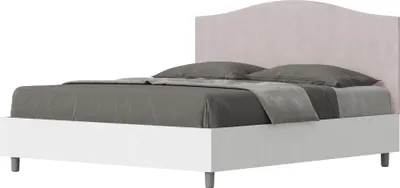 Produktbild von ITYHOME - Bett mit Bettkasten 160x200 Bettgestell Esche weiß Bett-Kopfteil mit Mikrofaserbezug Fliederfarbe Grace