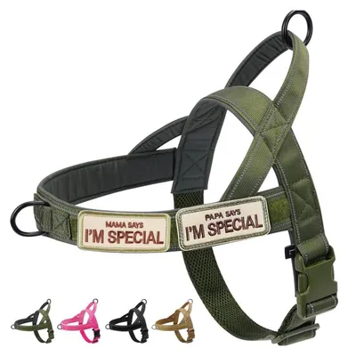 Immagine prodotto di Imbracatura antipull per cani, riflettente, antiscappamento, regolabile, colore verde, taglia M