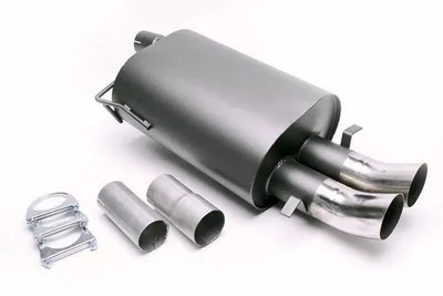 Produktbild von Sportauspuff 2x76mm DTM hoch rund scharf mit ABE für BMW 5er E39 520i-528i 5/D