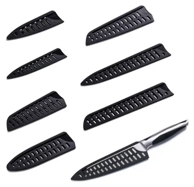 Messerschutz-Set, 8 Stück, Kunststoff, schwarz, für Küchenmesser