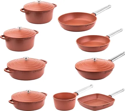 Produktbild von Westinghouse Performance Serie - 14-teiliges Pfannenset - Rot - Komplettes Pfannenset