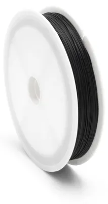 Produktbild von Vintageparts Tigertail Stahldraht schwarz 0,4mm 50m Basteldraht