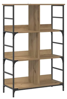 Produktbild von vidaXL Regal 4 Ebenen 78,5 x 33 x 117,5 cm Metall PB Artisan-Eiche