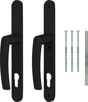 Produktbild von Türgriff / Türdrücker / Türklinke / Drückergarnitur DHS 92mm (Schildbreite 28mm) - Schwarz RAL 9005