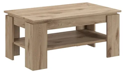 Produktbild von Couchtisch - 100 x 60 cm - Nox Eiche Nachbildung - mit zusätzlicher Ablagefläche