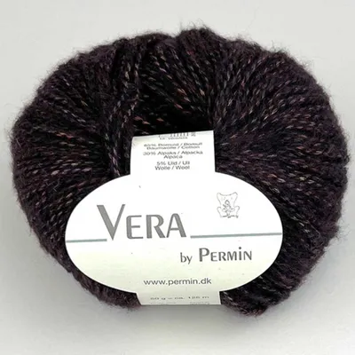 Imagen del producto de Vera by Permin – Hilo Chainette Todo el Año Alpaca Bebé y Algodón (125m/50g) (12 burdeos)