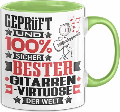 Produktbild von Gitarrenvirtuose Geschenk Lustiger Spruch für Gitarrenvirtuose Geschenkidee Bester Gitarrenvirtuose Der Welt (Grün)