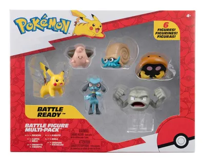 Obrázok produktu pre Jazwares Pokémon akčné 6-Pack Pikachu, Riolu, Cleffa, Kabuto, Omanyte a Geodude 5 cm
