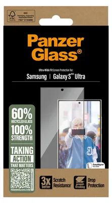 Productafbeelding van PanzerGlass Ultra-Wide Fit Anti-Bacterial Screenprotector voor de Samsung Galaxy S25 Ultra