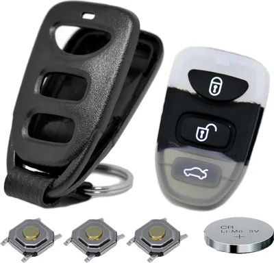 Produktbild von Auto Schlüssel Funk Fernbedienung 1x Gehäuse 3 Tasten + 1x Tastenfeld + 3X Mikrotaster + 1x CR2032 Batterie kompatibel mit Hyundai/Kia