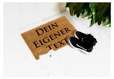 Produktbild von Personalisierte Kokosmatte | Fußmatte mit individuellem Text | Türmatte für Innenräume | Familienname | Lustige Eingangsmatte (40x60)