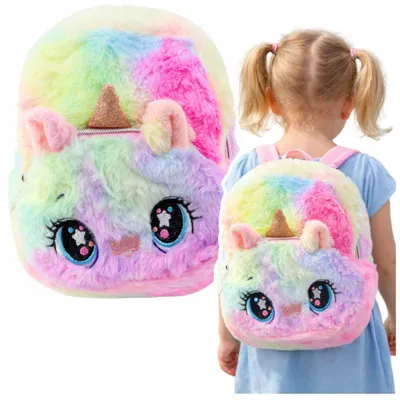 Immagine prodotto di Zainetto per bambini Unicorno peluche arcobaleno colorato 20 cm 3 L