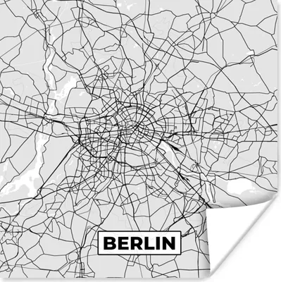 Produktbild von MuchoWow® Poster Berlin - Karte - Deutschland - Stadtplan 100x100 cm - Babyzimmer