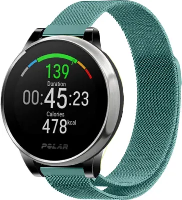Produktbild von Strap-it Milanese Armband - Kompatibel mit Polar Grit X Armband Ersatzarmband Edelstahl Armband mit Magnetverschluss Sportuhr zubehör für smartwatch 22mm Armband Grün