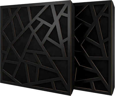 Produktbild von 6er-Set Akustikpaneele SKYROSS Samt 50x50x5 cm, Schwarz/Schwarz