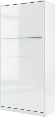 Produktbild von MIRJAN24 Schrankbett Concept Pro CP-03 Vertical, Wandklappbett inkl. Lattenrost, Schrank mit Klappbett (90x200 cm, Weiß Matt / Weiß Hochglanz)