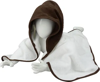 Produktbild von Baby Hooded Towel 75 x 75 cm - Farbe: White/Bright Orange/Bright Orange - Weiß/Orange/Orange