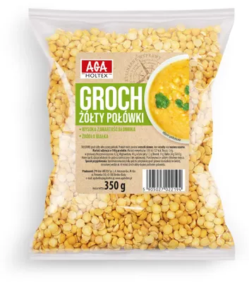 Image de Aga Holtex – Petits pois jaunes coupés en deux – 350 g