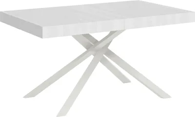 Immagine prodotto di ITYHOME - Tavolo allungabile 160/420X90 cm Karida bianco frassino gambe bianche