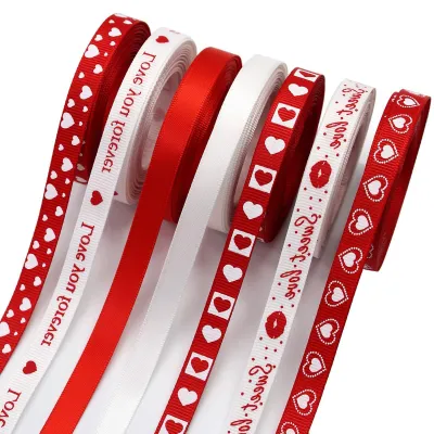 Productafbeelding van Set van 7 Geschenkbanden met Hartjes voor Valentijnsdag