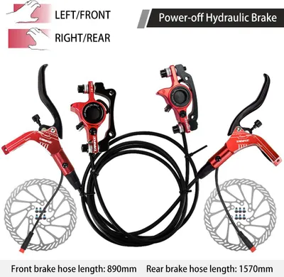 Obrázok produktu pre Hydraulická brzdová súprava E-Bike s prednými a zadnými 160 mm rotormi Hydraulická kotúčová brzdová páka pre elektrický bicykel Scooter
