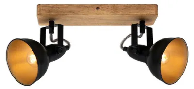Produktbild von Deckenleuchte Spotleuchte Schwenkbar E14 25 W schwarz Metall-Holz Briloner