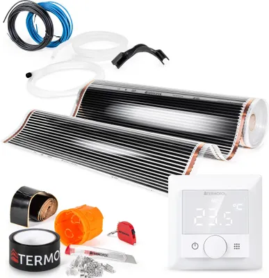 Produktbild von Termofol Elektrische Heizfolie mit Thermostat H5, Weiß, 80 W/m², 14m²