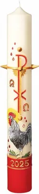 Produktbild von Osterkerze 60 x 8 cm mit 10% Bienenwachs mit aktueller Jahreszahl (Motiv #641)
