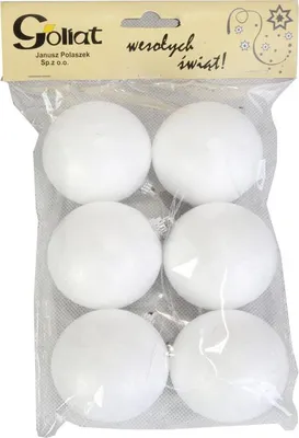 Zdjęcie produktu dla Komplet 6 styropianowych bombek do dekoracji 6 cm