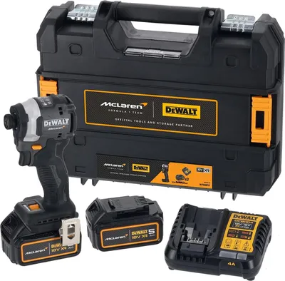 Image de Tournevis de Impact DEWALT 18V DCF85MP2T, 206Nm, 2x5.0Ah TSTAK McLaren, haute performance, design compact, idéal pour les professionnels & travaux exigeants