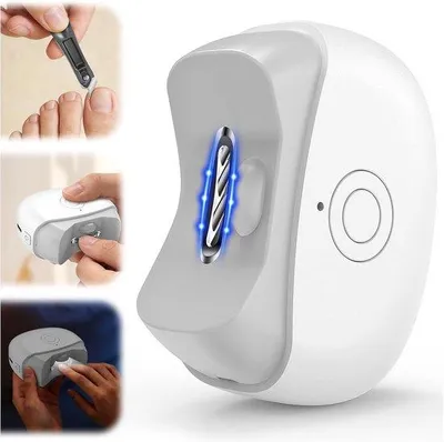 Productafbeelding van Elektrische nagelknipper – Baby nagelknipper met LED-lamp en opzetstukdoos, nagelknipper met 2 snelheden voor kinderen, volwassenen en senioren (wit)