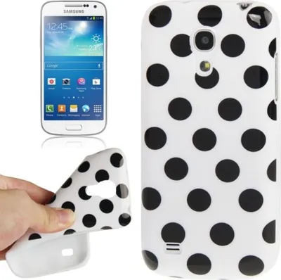 Produktbild von Schutzhülle TPU Punkte Case für Handy Samsung Galaxy S4 mini i9190 weiß/schwarz