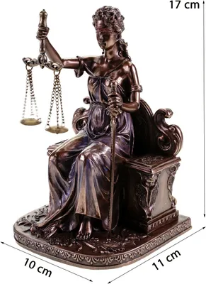 Produktbild von Veronese Justitia sitzend Göttin der Gerechtigkeit Statue | Edle Dekofigur 17 cm