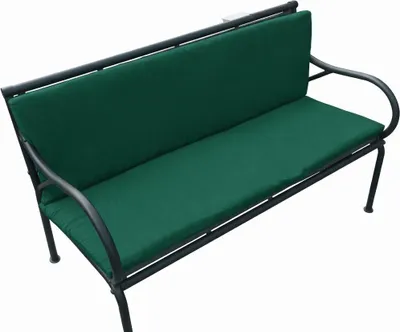 Zdjęcie produktu dla Wodoodporna poduszka na ławkę ogrodową 120 x 80 cm, zielona, zdejmowana, do użytku na zewnątrz, Bertoni