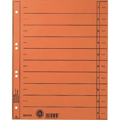 Produktbild von LEITZ Trennblätter A4 Überbreite Manilakarton 230 g/qm orange 100 Trennblätter