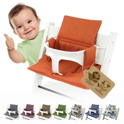 Produktbild von BAMBINIWELT Ersatzbezug, Kissen-Set für Hochstuhl Kinderstuhl Stokke Tripp Trapp, Sitzverkleinerer, ORG. orange