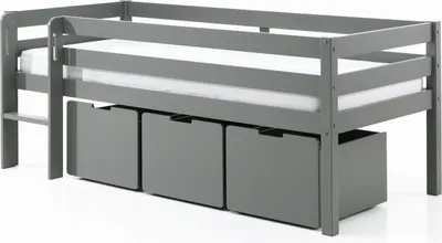Produktbild von Spielbett >PINO< in Grau - 207,6x83x104,9 (BxHxT)