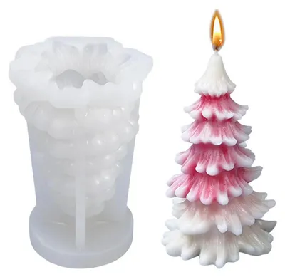Produktbild von 3D Weihnachtsbaum Kerzenform Silikon DIY Gießform für Kerzen, Seife, Schokolade