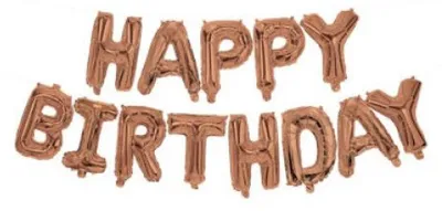 Immagine prodotto di Palloncino in foil "Happy Birthday" color oro rosa, 3,4 m