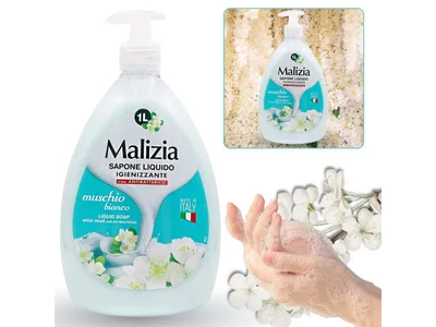 Obrázek produktu pro Malizia Osvěžující tekuté mýdlo s pumpičkou - Bílé pižmo 1L