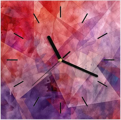 Produktbild von Wanduhr aus Glas mit Motiv Abstrakte Kunstform- 30 x 30 cm - inkl. Aufhängesystem