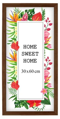 Obrázok produktu pre MG Design, rámček na obrázky Braun, 30 x 60 cm – vyrobený z prírodného dreva s akrylovým sklom, určený na zavesenie aj na postavenie, vhodný na fotografie, plagáty a puzzle