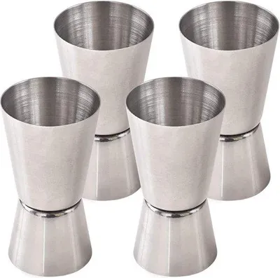Immagine prodotto di DigiRigi® Misurino per cocktail (jigger) da 25 e 50 ml – 0,85 e 1,7 oz, set da 4, 100% acciaio inossidabile, per miscelare