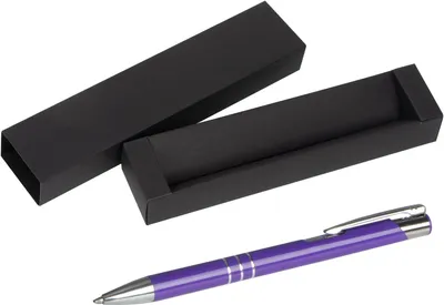 Produktbild von Kugelschreiber aus Metall / mit Pappetui / Farbe: violett