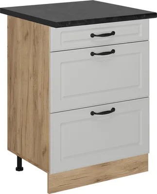 Produktbild von Küchenunterschrank Vicco R-Line Weiß Landhaus 60 cm mit Schubladen, AP Anthrazit, Model 54211