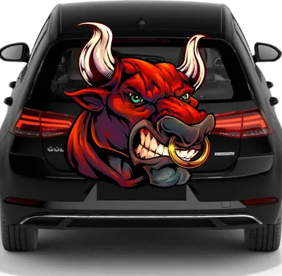 Produktbild von Autoaufkleber Roter Stier 20 cm wütender Stier , Digitaldruck Auto Aufkleber