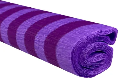 Image de Lot de 10 rouleaux de papier crêpé 50 x 200, rayures violettes sur fond lilas - TYMOS