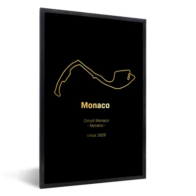 Produktbild von MuchoWow® Gerahmtes Poster Formel 1 - Monaco - Rennstrecke 40x60 cm - Poster mit Schwarzem Bilderrahmen Wandposter Rahmen Foto Bilder - Papierdruck - Wandbilder